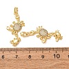 Brass Micro Pave Clear Cubic Zirconia Pendants CU-CBAFC45-01G-3