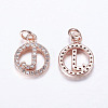 Brass Micro Pave Cubic Zirconia Pendants ZIRC-G120-J-RG-RS-2