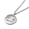 304 Stainless Steel Double Layer Pendant Necklaces NJEW-D047-05P-2