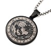 Retro Mandala 201 Stainless Steel Box Chain Constellation Pendant Necklaces for Women Men LS-NJEW-M223-01E-1