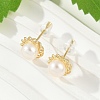 Brass Imitation Pearl Stud Earrings KK-D301-05G-1