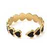Real 18K Gold Plated 304 Stainless Steel Enamel Cuff Rings LS-RJEW-M171-14G-02-3