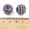 Stripe Pattern Polymer Clay Rhinestone Beads CLAY-NH0001-01K-3