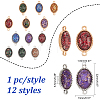 12Pcs 12 Styles Resin Imitation Opal Connector Charms PALLOY-AB00055-2