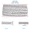 Sparkle Wave Pattern Metallic Polyester Lace Ribbon OCOR-WH0047-73A-01-3