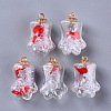 Bear Paw Transparent Glass Pendants GLAA-S181-10-3