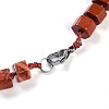 Natural Red Jasper Hexagon Prism Graduated Beaded Necklaces for Women Men NJEW-K388-03M-3