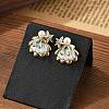 Brass Cubic Zirconia Stud Earrings EJEW-D301-03G-02-3