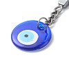 Flat Round with Evil Eye Lampwork Keychain KEYC-JKC00257-5