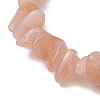 Natural Peach Moonstone Chips Beads Stretch Bracelets BJEW-JB11245-03-4