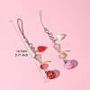 Glass & Resin Mobile Straps HJEW-FS00009-03-5