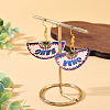 1 Pairs Acrylic Fan Dangle Earrings EJEW-TA0001-74-6