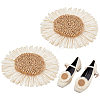 Flower Rattan Woven Shoe Decorations AJEW-WH0518-95-1
