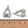 Brass Micro Pave Clear Cubic Zirconia Pendants CU-L277-12P-3