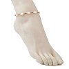 Natural Shell & Glass Seed Beads & 304 Stainless Steel Beaded Anklets for Women AJEW-TA00056-5