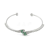 Aloy Rhinestone Cuff Bangles BJEW-H206-03P-2