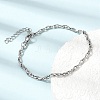 3MM 304 Stainless Steel Twisted Oval Link Chain Bracelets for Man and Women SA-CBAB767-17A-P-1