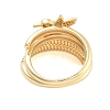 Brass Micro Pave Cubic Zirconia Bird Open Cuff Rings Set for Women RJEW-U002-11G-4