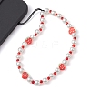 3Pcs Fruits Polymer Clay & Imitated Pearl & Glass Beaded Mobile Straps HJEW-JM01641-4