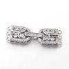 Brass Micro Pave Cubic Zirconia Fold Over Clasps ZIRC-I014-68-FF-2