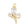Brass Micro Pave Clear Cubic Zirconia Pendants KK-E798-08B-G-1