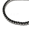 Black Cubic Zirconia Tennis Bracelet BJEW-M301-01P-01-2