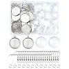 DIY Dome Alloy Flat Round Dangle Earring Pendant Making Kits DIY-YW0010-12-1