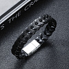 Leather Woven Flat Cord Bracelets LS-PW-WG42872-01-1