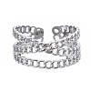 Non-Tarnish 304 Stainless Steel Criss Cross Open Cuff Ring LS-RJEW-T023-43P-1