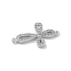 Rack Plating Brass Micro Pave Clear Cubic Zirconia Flower Connector Charms KK-A234-062P-2