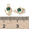 Brass Micro Pave Cubic Zirconia Charms KK-G491-27G-01-3