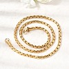 304 Stainless Steel Box Chain Necklaces for Unisex NJEW-K305-02B-G-2