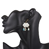 3D Cloud Glass Seed Beades Dangle Stud Earrings EJEW-MZ00644-02-3