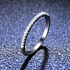 Rhodium Plated 925 Sterling Silver Micro Pave Cubic Zirconia Plain Band Rings WGF7D9C-09-1