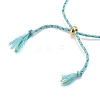 Adjustable Braided Cotton Cords Slider Bracelets Making BJEW-JB05743-3
