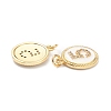 Brass Micro Pave Clear Cubic Zirconia Charms ZIRC-J040-44G-05-3
