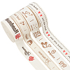 4 Rolls 4 Styles Cotton Handmade Printed Ribbon OCOR-NB0002-08-1