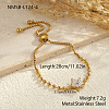 Adjustable 304 Stainless Steel Box Chain & Ball Chain Slider Bracelets WGFC0C2-07-1