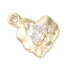 Brass Micro Pave Clear Cubic Zirconia Charms KK-G491-25G-1