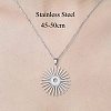 Non-Tarnish 201 Stainless Steel Sun Pendant Necklace NJEW-OY002-11-3