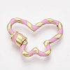 Golden Plated Brass Screw Carabiner Lock Charms KK-S338-158-3