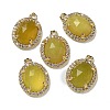 Natural Korean Jade Faceted Oval Pendants G-I375-02G-02-1