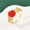 Flower Resin Cuff Rings RJEW-P155-01A-G-1