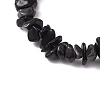 Natural Obsidian Chips Stretch Bracelets for Women Men BJEW-JB11341-09-4