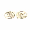 Rack Plating 201 Stainless Steel Filigree Pendants STAS-T057-49G-3