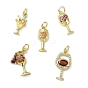10Pcs 5 Styles Brass Micro Pave Cubic Zirconia Pendants KK-CJ0004-43-1