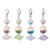 4Pcs Maneki Neko Handmade Porcelain Beads Pendant Decorations HJEW-JM04252-2