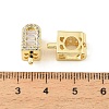 Brass Micro Pave Clear Cubic Zirconia European Beads CU-CBA9CBD-08G-3