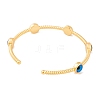 Evil Eye Brass Enamel Open Cuff Bangles for Women BJEW-S147-08G-02-3