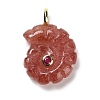 Natural Strawberry Quartz Pendants G-A287-01G-08-1